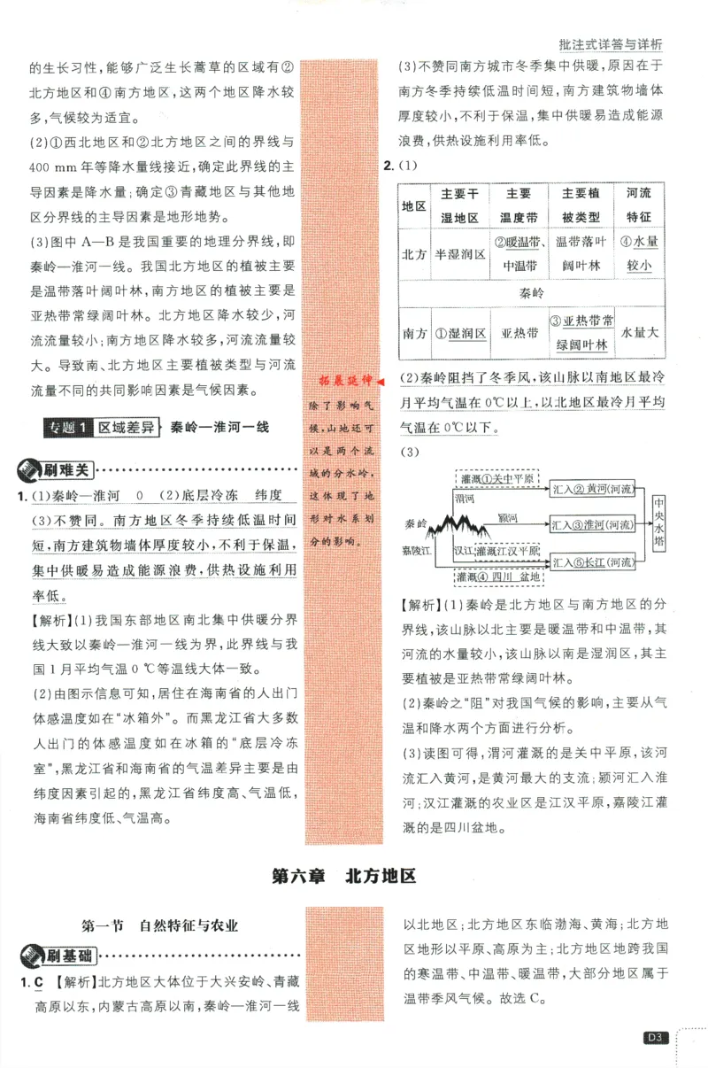 《2024版《初中必刷题》地理8下（RJ）-参考答案_初中全科知识点总结和试卷_赠送习题试卷_初中3年学习辅助资料_2、2025初中必刷题合集_初中必刷题23+24+25上册_24初中必刷题上册+下册全》第5页预览