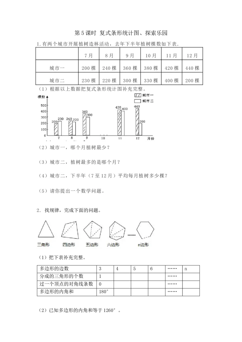 《整理与评价.5复式条形统计图、探索乐园_26春小学语数英道科各版本《课件+教案》_26春各版本数学《课件+教案》1-6年级下册_26春冀教版数学《课件+教案》1-6年级下册_课时练_整理与评价》第1页预览