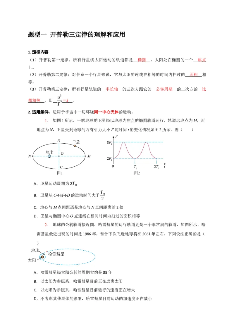 《专题08天体运动宇宙航行（学生版）_高考一二三轮复习_物理_2026年-物理高考专项复习_2026年高考物理热点知识讲练与题型归纳（全国通用）-G425_资料》第2页预览