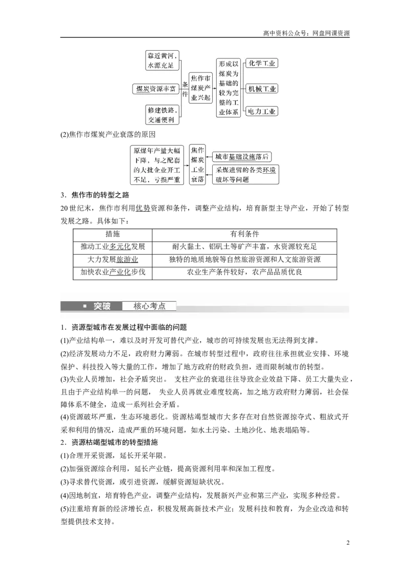 《2024年高考地理一轮复习（新人教版）第3部分　第2章　课时62　资源枯竭型城市的转型发展_初高中资料库_高中资料库（转存避免链接过期失效）_高中地理》第2页预览