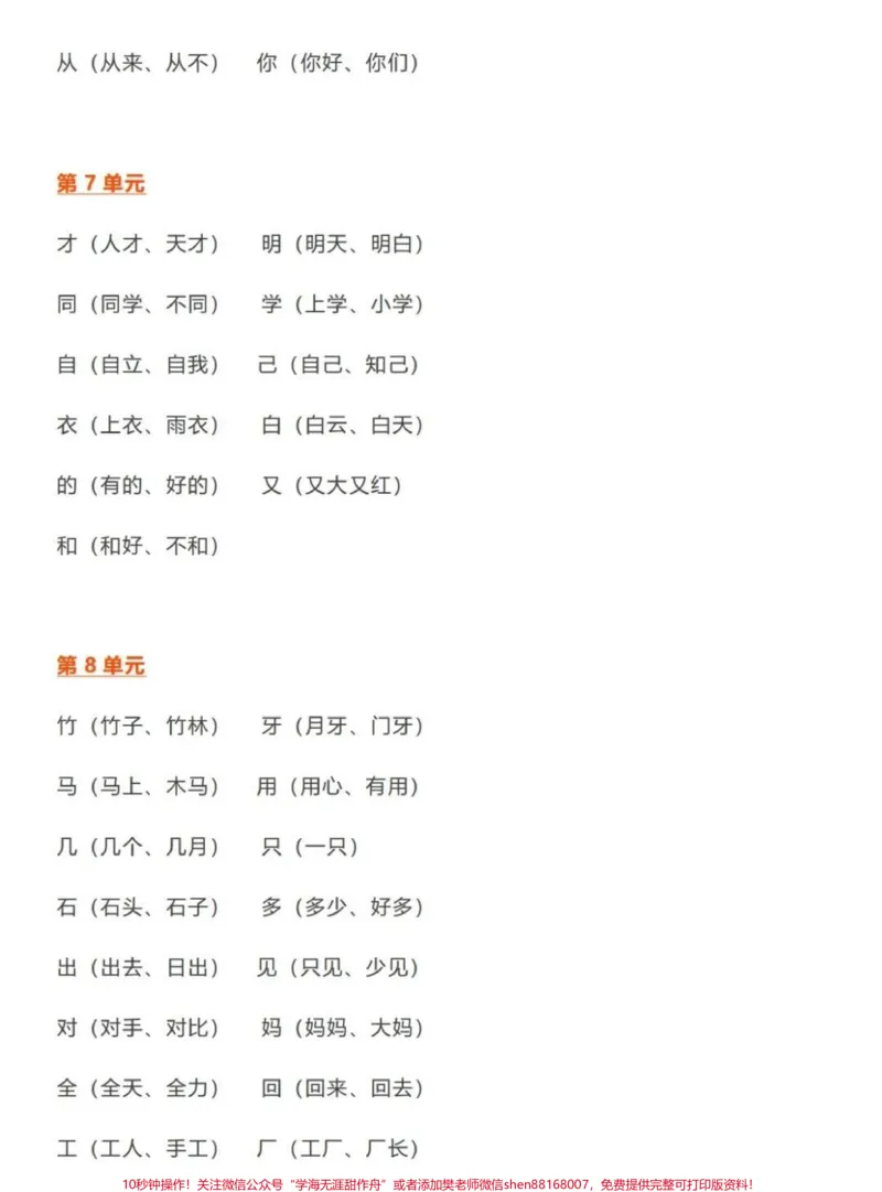 《一年级上册语文知识要点预习归纳，电子版的已经帮你们整理好了，家长们可以收藏打印给孩子们测试练习。#一年级重点知识归纳#一年级语文#一年级上册#小学辅导资料#开学必备》第3页预览