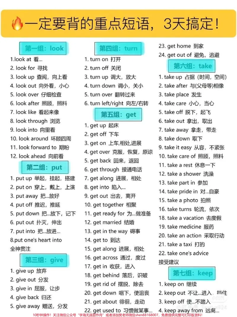 《一定要背的英语短语#英语_最新小学1-9年级各科+幼升小+综合类学习资源汇总包_价值20万元!最新小学1-9年级各科+幼升小+综合类学习资源汇总包_综合类一线老师整理版资源(全网独家)》第1页预览