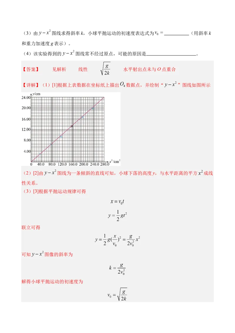 《第21讲实验5探究平抛运动的特点-（练习）（教师版）_高考一二三轮复习_物理_2026年_2026年高考物理一轮复习精讲精练-G367(1)_资料》第8页预览