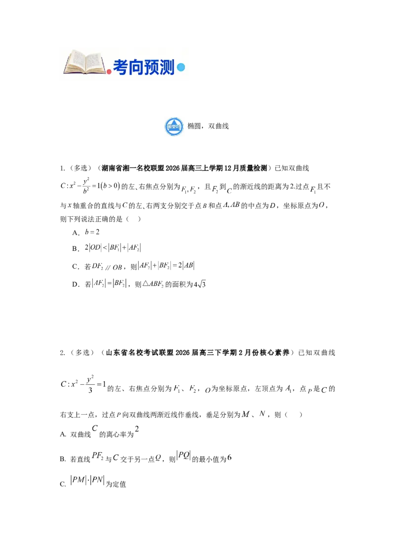 《第10题圆锥曲线分类训练_高考一二三轮复习_数学_2026年-数学高考专项复习_182026届高考数学核心考点突破训练》第7页预览
