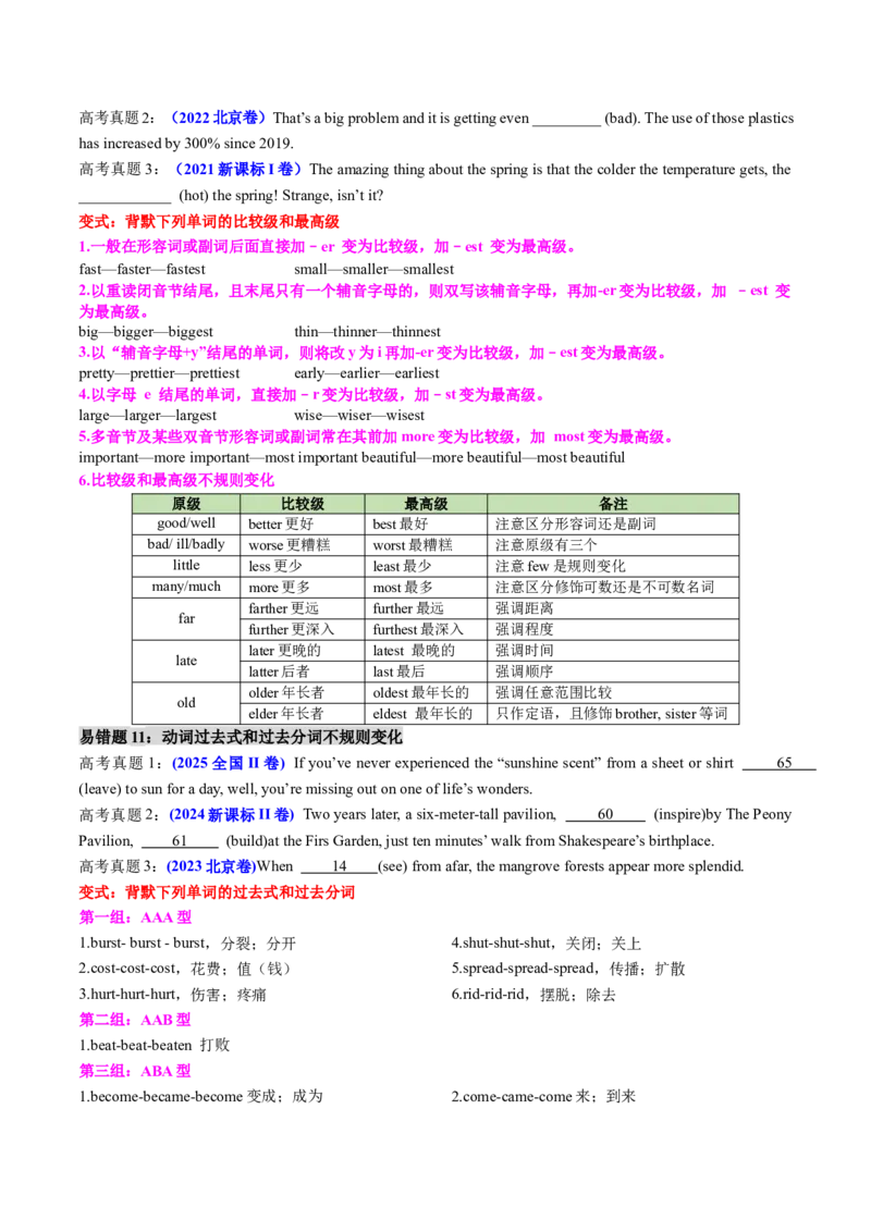 《专题29清北生易错题档案及变式训练1-词类转换学生版_高考一二三轮复习_英语_2026年-英语高考专项复习_2026年高考英语语法填空分类强化100题(高考真题+名校模拟)-G377_资料》第5页预览