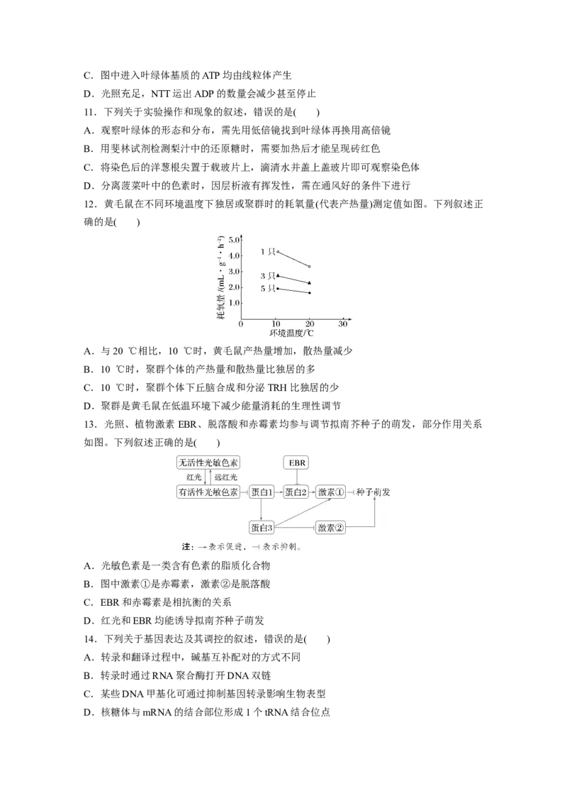 《生物2025年高考真题——黑龙江、吉林、辽宁、内蒙古卷（精校版）_2026版高中《二三轮复习+冲刺复习》_2021-2025生物高考题_2025生物高考题_学生》第3页预览