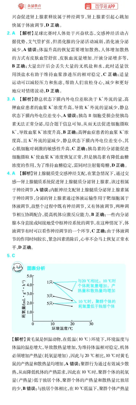 《第9章动物生命活动的调节_2027高中必刷题_必刷题2027_2027高一高二必刷题_高考必刷题_高中必刷题_2027版高中《必刷题600分考点700分考法》（全科）_27版生物_生物答案》第8页预览