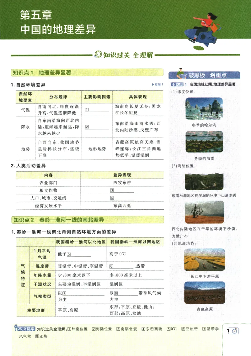 《2025版《初中必刷题》地理RJ8下狂K重点_初中全科知识点总结和试卷_赠送习题试卷_初中3年学习辅助资料_2、2025初中必刷题合集_25春必刷题初中下册_2025版《初中必刷题》地理RJ8下》第5页预览