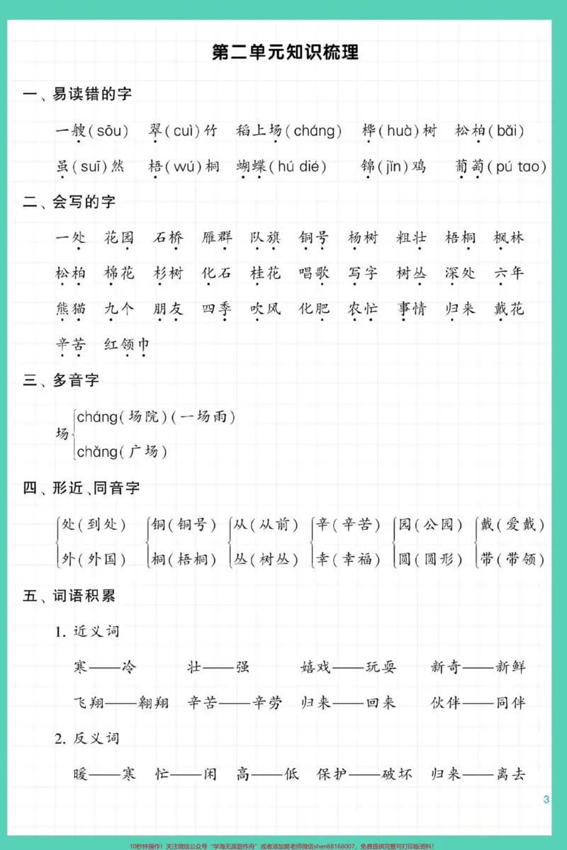 《二年级上册语文知识点归纳总结。#语文#二年级语文上册知识归纳#知识点总结#二年级上册语文#二年级》第2页预览