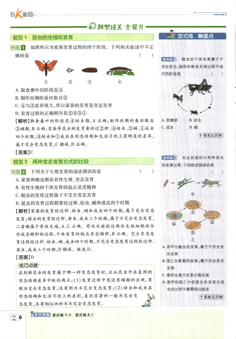 《2025版《初中必刷题》生物RJ8下狂K重点_初中全科知识点总结和试卷_赠送习题试卷_初中3年学习辅助资料_2、2025初中必刷题合集_25春必刷题初中下册_2025版《初中必刷题》生物RJ8下》第10页预览