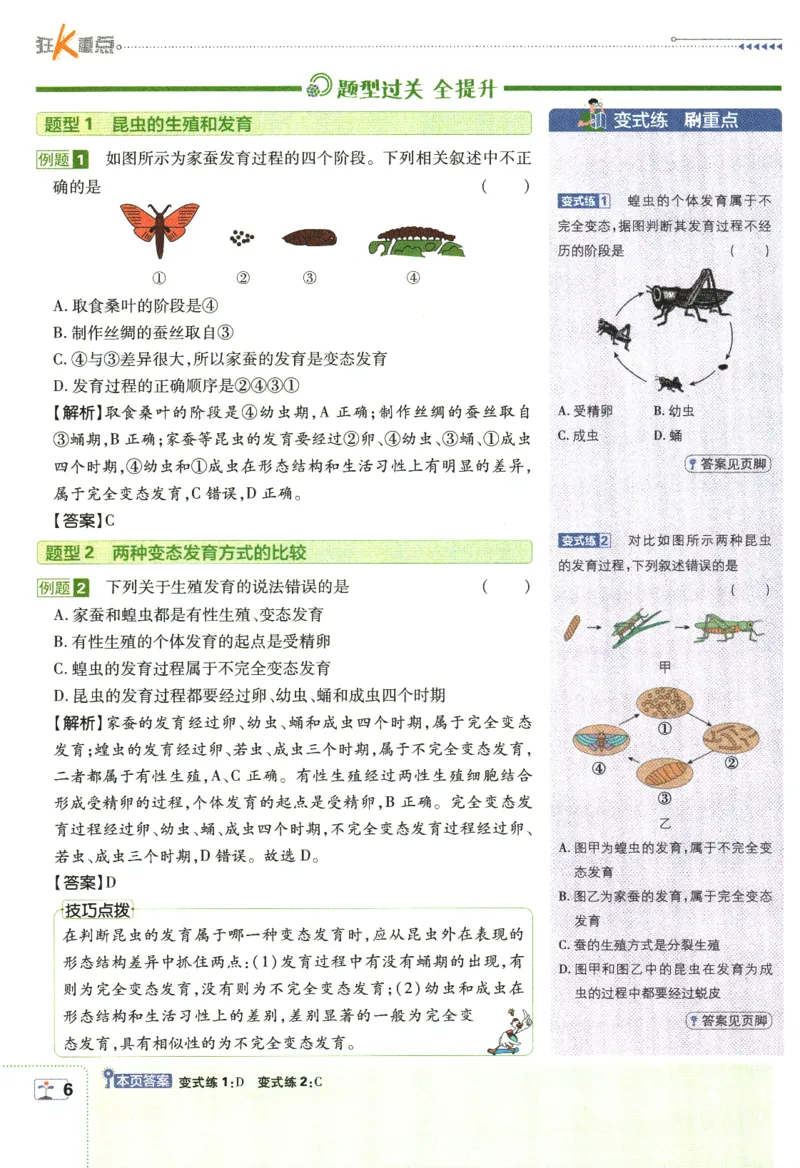 《2024版《初中必刷题》生物8下（RJ）-狂K重点_初中全科知识点总结和试卷_赠送习题试卷_初中3年学习辅助资料_2、2025初中必刷题合集_初中必刷题23+24+25上册_24初中必刷题上册+下册全》第10页预览