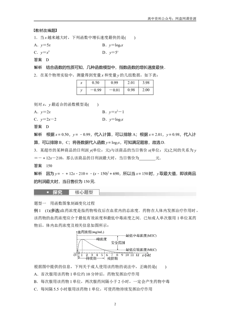 《2024年高考数学一轮复习（新高考版）第2章　§2.12　函数模型的应用_初高中资料库_高中资料库（转存避免链接过期失效）_高中数学》第2页预览