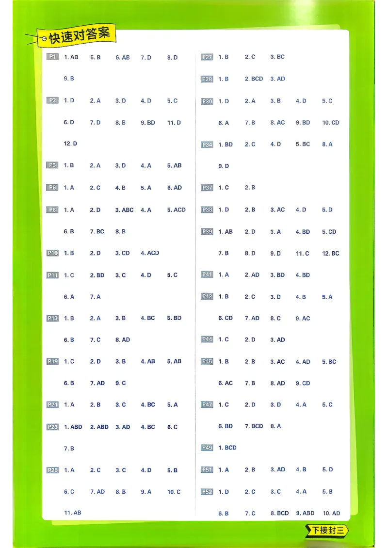 《快速对答案_2027高中必刷题_必刷题2027_2027高一高二必刷题_物理_27物理选择性必修1人教_答案解析(1)》第2页预览