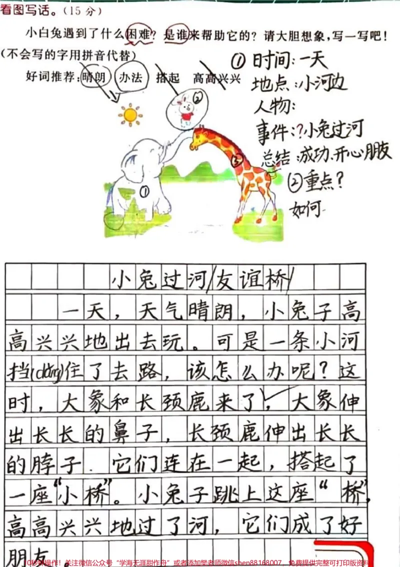 《一二年级必考看图写话。#一年级#二年级#知识分享#育儿#看图写话》第3页预览