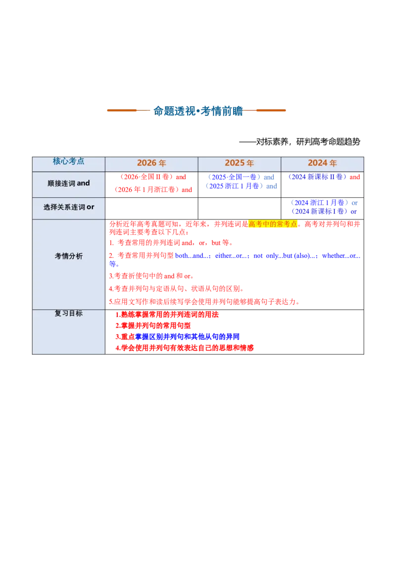 《专题23连词和并列复合句（复习讲义）（全国通用）（学生版）_高考一二三轮复习_英语_2027年高考英语一轮更新中_2027年高考英语一轮复习讲义+练习+课件（新教材新高考）-G55_2027版》第3页预览