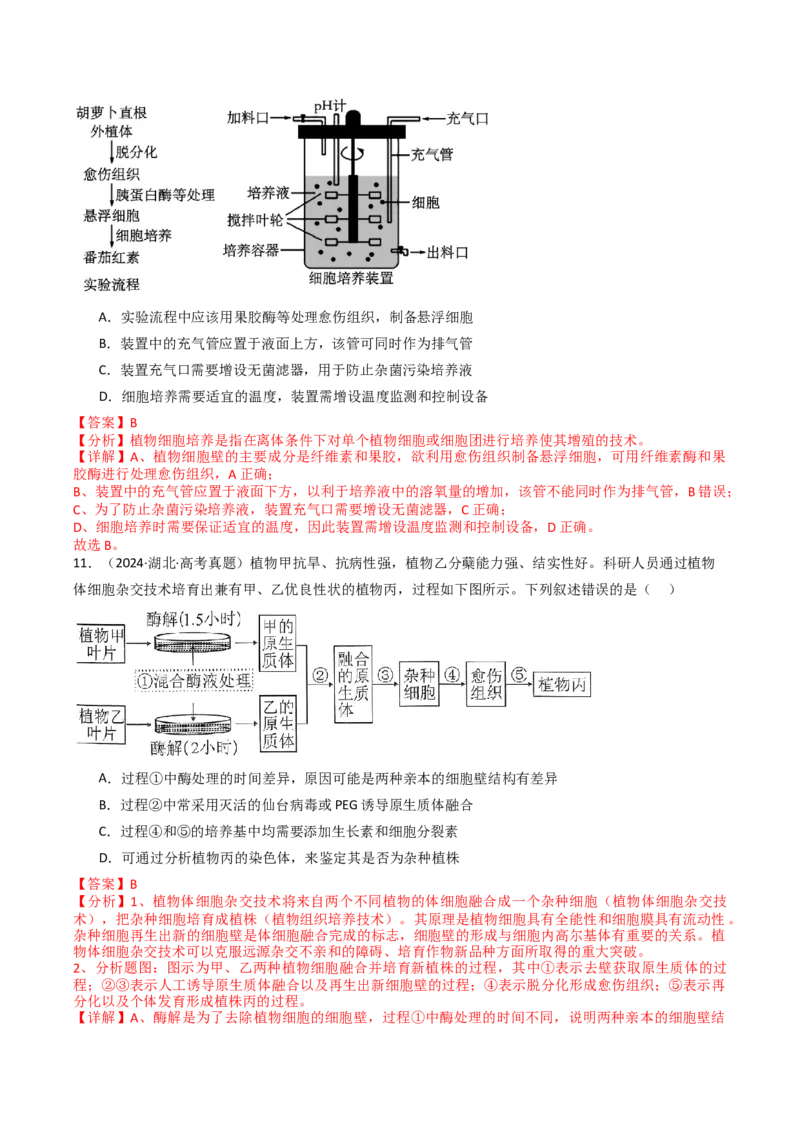 《专题22细胞工程与胚胎工程（教师版）_高考一二三轮复习_生物_2026年-生物高考专项复习_十年（2016-2025）高考生物真题分类汇编（全国通用）-G15》第7页预览