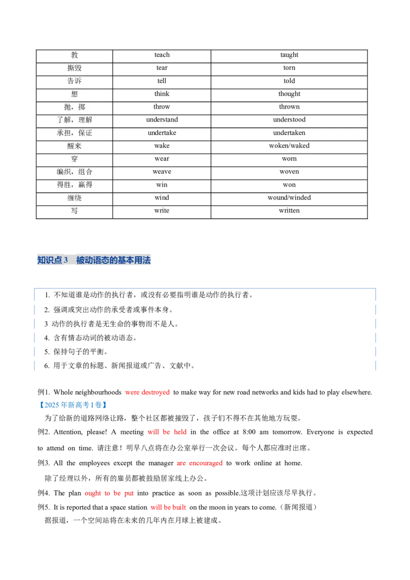 《第16讲被动语态（复习讲义）（全国通用）(教师版）_高考一二三轮复习_英语_2026年_2026年高考英语一轮复习讲义+练习+课件（新教材新高考）-G55_2026版_第二部分语法》第8页预览