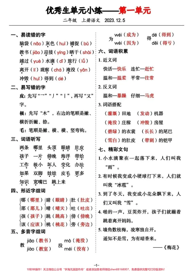 《#期末复习#学习资料分享#必考考点#电子版》第1页预览