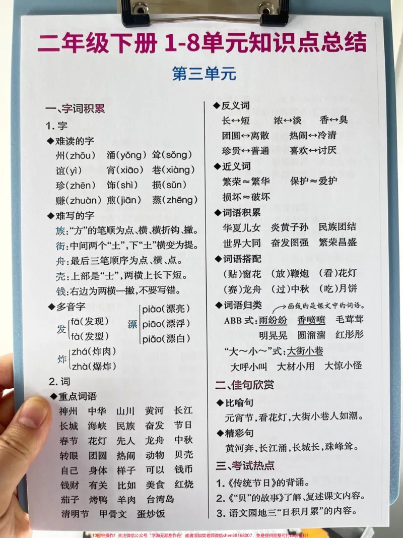 《二年级语文下册1-8单元知识点总结资料,期末复习重点归纳,语文老师精心整理,家长给孩子打印出来记一记吧!#二年级语文下册#二年级语文期末知识点#期末复习重点》第4页预览
