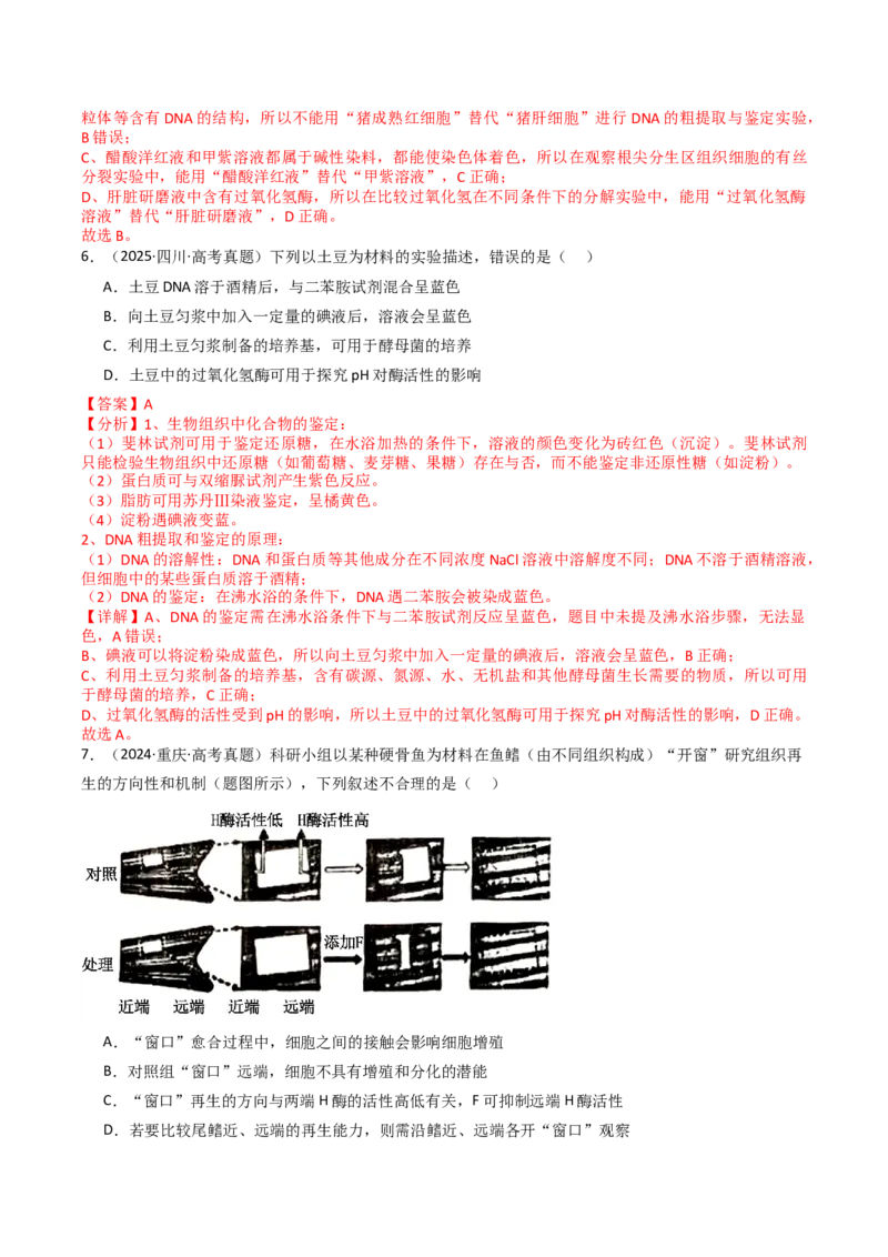 《专题24实验和探究（教师版）_高考一二三轮复习_生物_2026年-生物高考专项复习_十年（2016-2025）高考生物真题分类汇编（全国通用）-G15》第4页预览