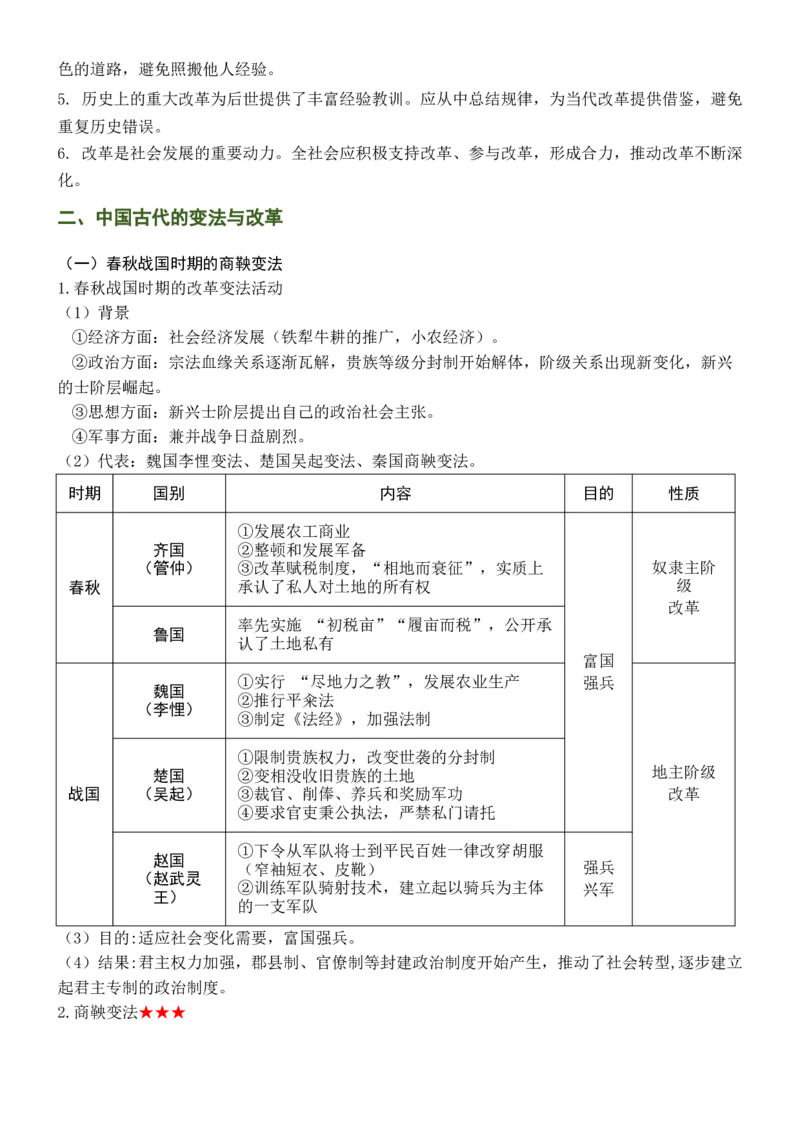 《第11讲中国古代的变法与改革（知识梳理）-15页_高考一二三轮复习_历史_2026年_2026年高三历史统编版一轮复习资料库-G405_资料》第5页预览