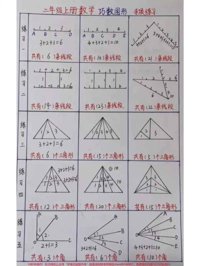 《二年级上册数学巧数图形专项练习#家长收藏孩子受益#每天学习一点点#教育#学习#数学》第1页预览
