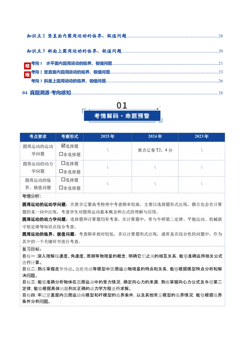 《第16讲圆周运动（复习讲义）（黑吉辽蒙专用）（教师版）_高考一二三轮复习_物理_2026年_2026年高考物理一轮课件+讲义+练习（黑吉辽蒙专用）-G330(1)》第2页预览
