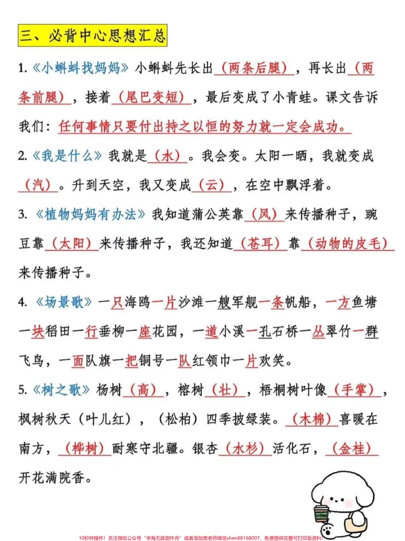 《二年级上册语文课内必背知识。二年级上册语文课文重点知识,老师给大家整理出来了。家长给孩子打印一份出来学习。都是考试常考必考知识点,有电子版可打印,家长快给孩子打印出来学习吧!#知识点总结#二年级语文#学霸秘籍@qunju888.com小助手》第4页预览