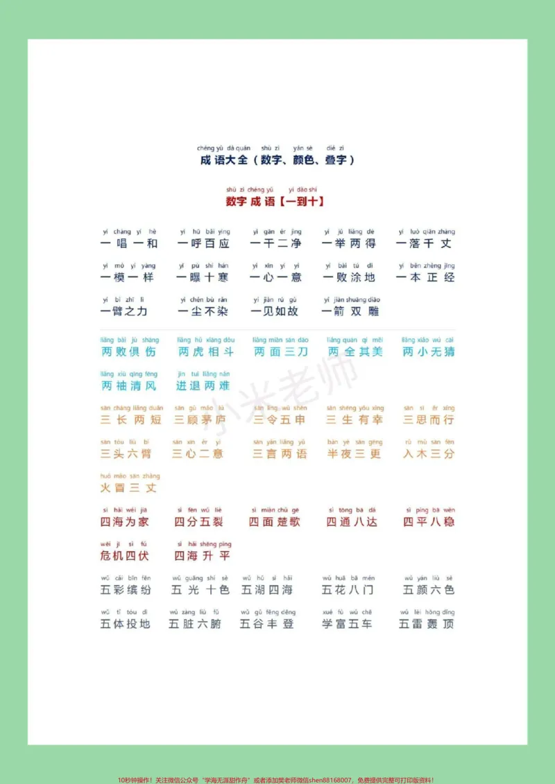 《#必考考点#小学成语家长为孩子保存晨读_最新小学1-9年级各科+幼升小+综合类学习资源汇总包_价值20万元！最新小学1-9年级各科+幼升小+综合类学习资源汇总包》第2页预览