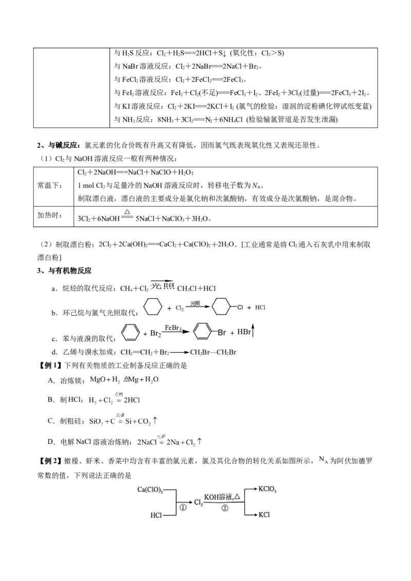 《第11讲氯及其化合物（讲义+练习、学生版）-（新教材新高考）_高考一二三轮复习_化学_2026年高考化学一轮_2026年高考化学精讲精练复习讲义（新教材新高考）-G353_资料》第3页预览