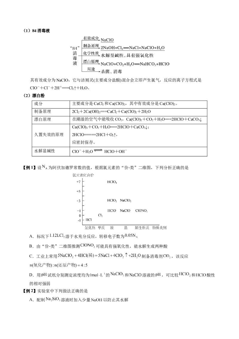 《第11讲氯及其化合物（讲义+练习、学生版）-（新教材新高考）_高考一二三轮复习_化学_2026年高考化学一轮_2026年高考化学精讲精练复习讲义（新教材新高考）-G353_资料》第9页预览