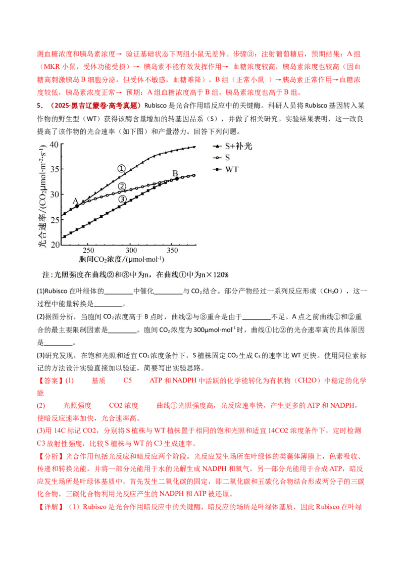 《专题23实验与探究（全国通用）（教师版）_高考一二三轮复习_生物_2026年-生物高考专项复习_五年（2021-2025）高考生物真题分类汇编（全国通用）-C438》第5页预览