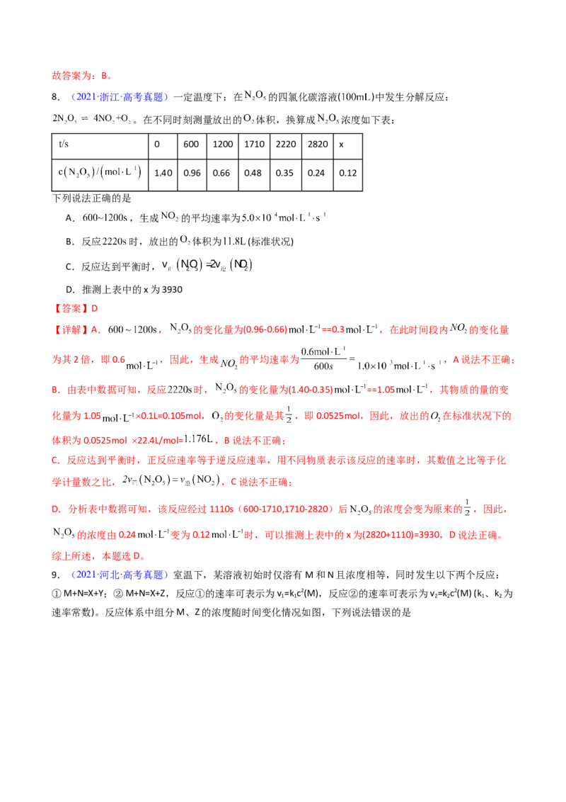 《专题29化学反应速率及其影响因素（教师版）_高考一二三轮复习_化学_2026年-化学高考专项复习_十年（2016-2025）高考化学真题分类汇编（全国通用）-G15》第8页预览