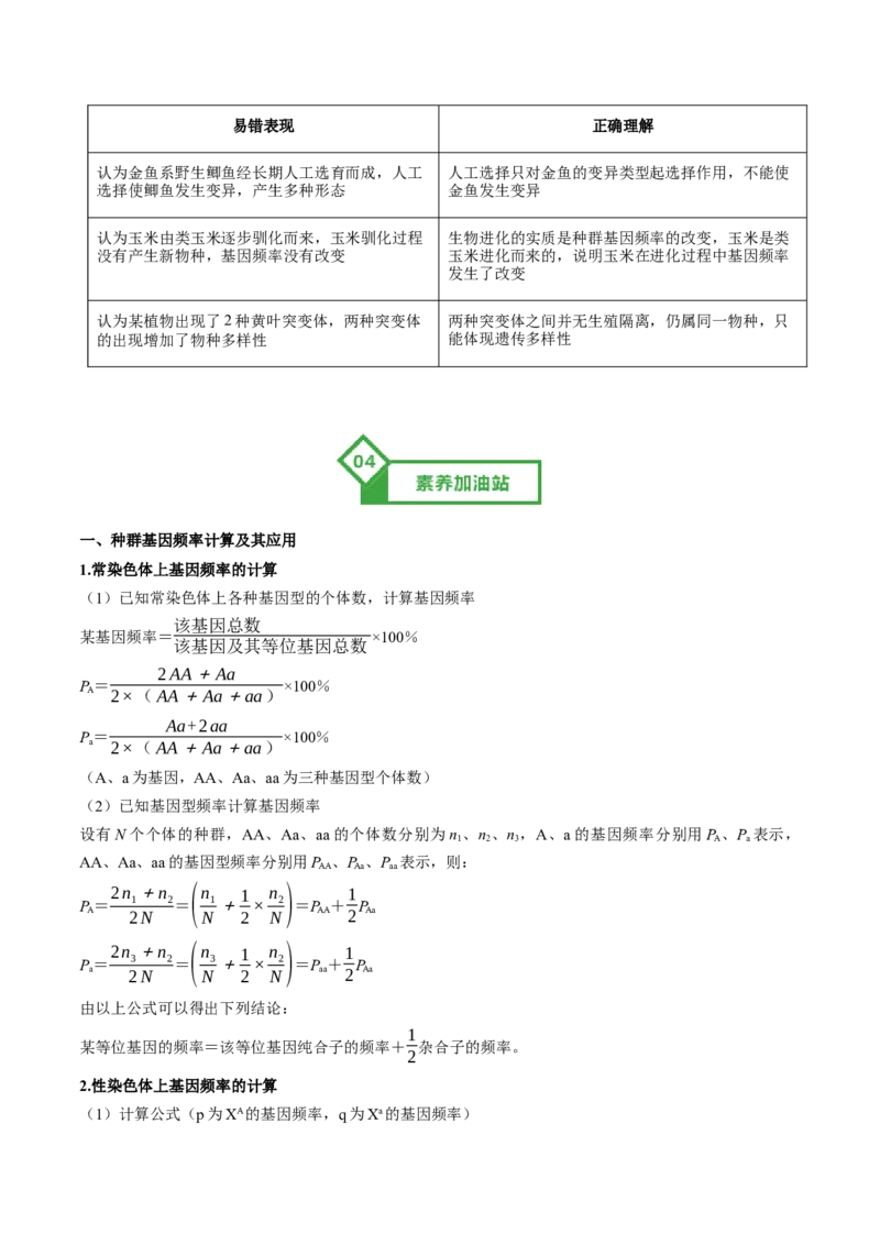 《第23讲生物的进化（知识清单）（全国通用）（教师版）_高考一二三轮复习_生物_2026年高考生物一轮_2026年高考生物一轮复习知识清单（全国通用）-G56_2026版》第9页预览