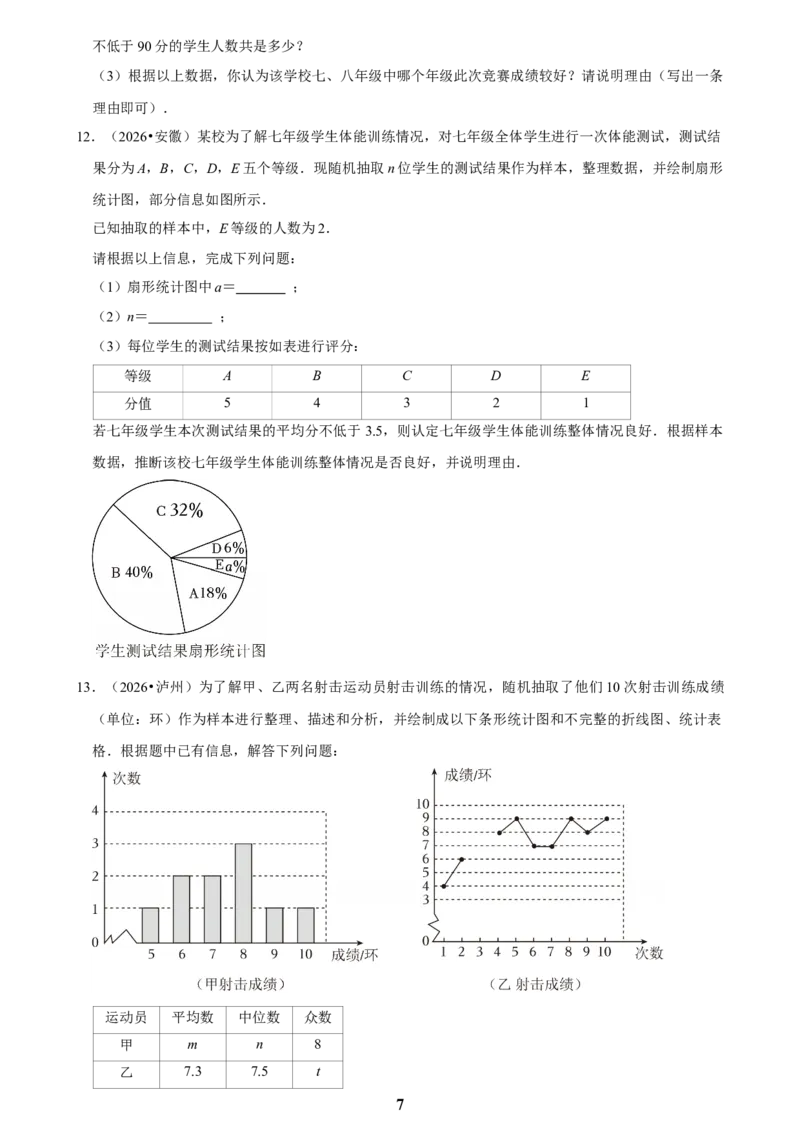 《数据收集与处理(二)_2026秋初中教辅合集_2027学科网&_2027新好题汇编_2027知识点汇编2026年中考数学真题知识点汇编（全国通用）》第7页预览