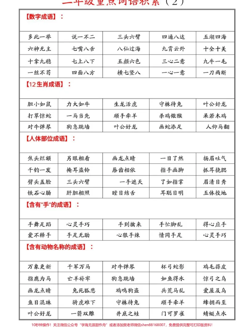 《二年级重点词语积#知识点总结_最新小学1-9年级各科+幼升小+综合类学习资源汇总包_价值20万元!最新小学1-9年级各科+幼升小+综合类学习资源汇总包_二年级一线老师整理版资源(全网独家)》第2页预览