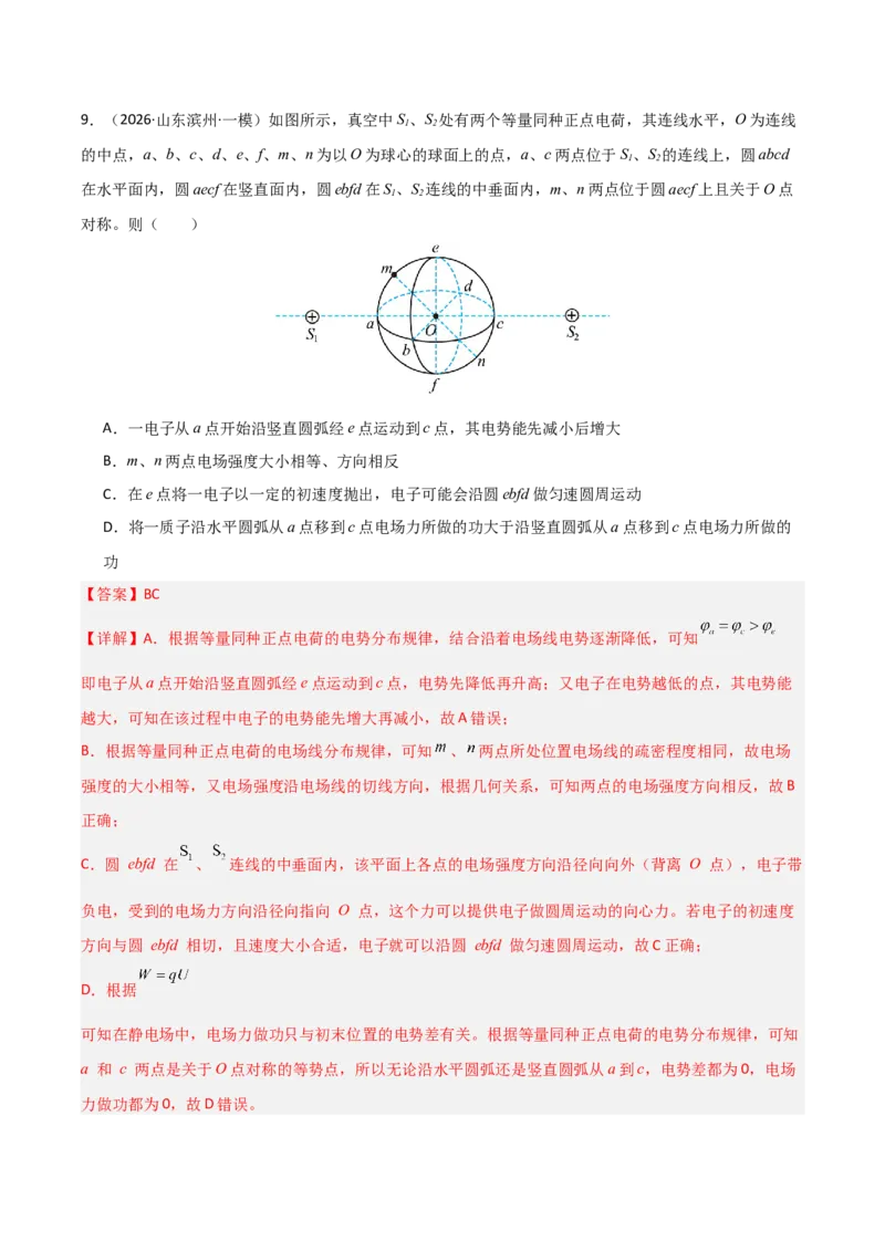 《专题08静电场(全国通用)(教师版)(1)_高考一二三轮复习_物理_2026年-物理高考专项复习_2026年高考物理一模试题分类汇编(新高考通用)-G178_2026版》第10页预览