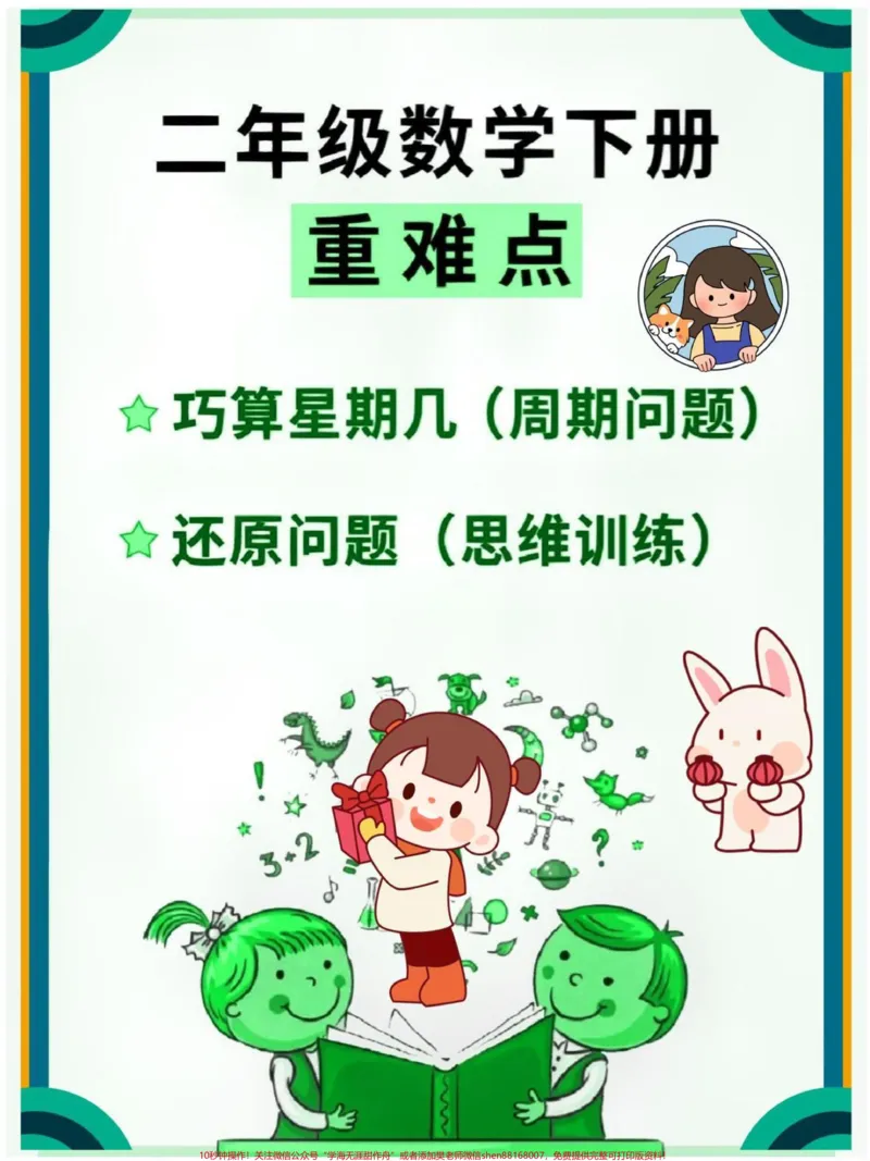 《二年级下册数学巧算星期几专项#家长收藏孩子受益#教育#每天学习一点点#知识点总结#学习》第1页预览