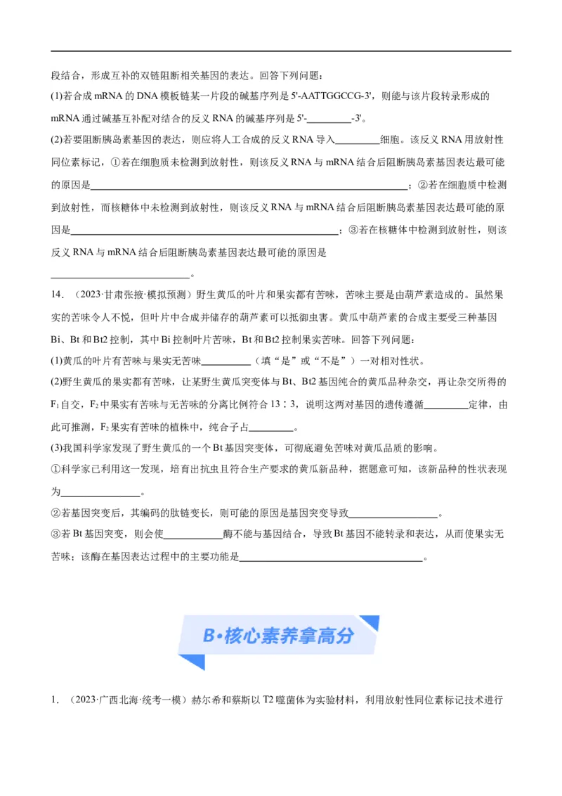 《专题05遗传的分子基础（分层练）（原卷版）_初高中资料库_高中资料库（转存避免链接过期失效）_高中生物》第5页预览