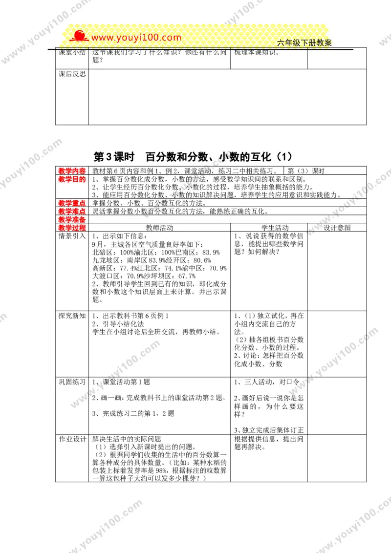 《第一单元百分数_26春小学语数英道科各版本《课件+教案》_26春各版本数学《课件+教案》1-6年级下册_26春西师大版数学1-6年级下册教案课件PPT_西师大版数学六年级下册教案课件（26春）》第6页预览