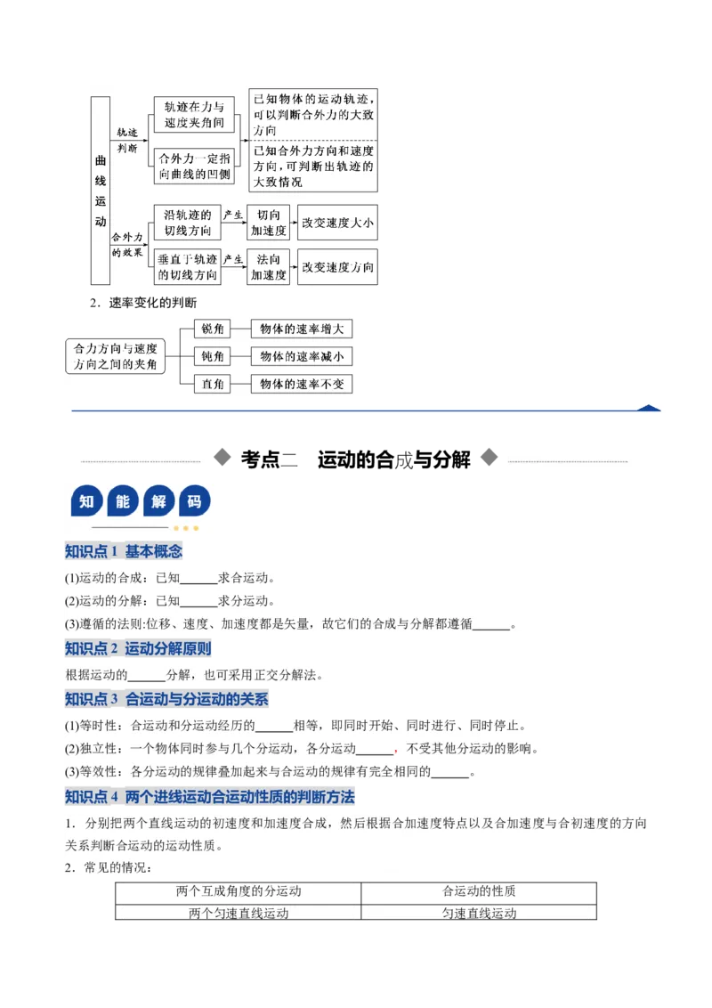 《第13讲曲线运动、运动的合成与分解（复习讲义）（湖南专用）（学生版）_高考一二三轮复习_物理_2026年_2026年高考物理一轮课件+讲义+练习（湖南专用）-G331(1)》第8页预览