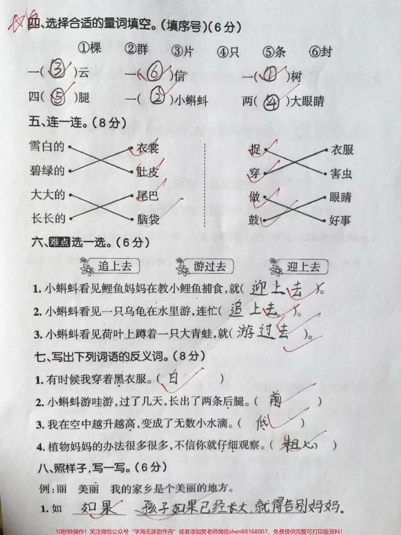 《二年级上册语文第一单元测试题#第一单元测试卷#二年级语文#学习辅导资料#学霸秘籍#小学试卷分享》第2页预览