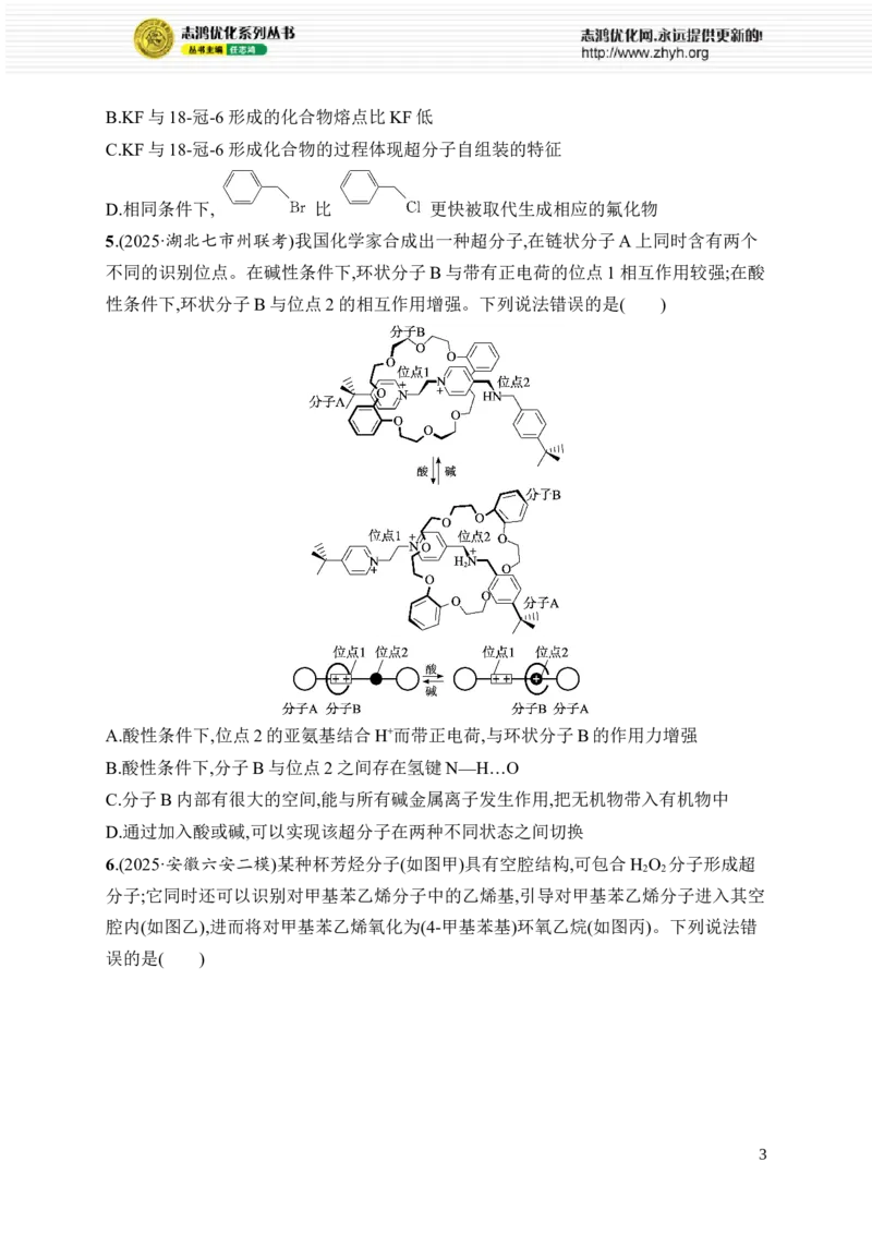 《热点情境专练4　超分子的组装与识别创新考法_2026版高中《二三轮复习+冲刺复习》_高考总复习优化设计二轮用书化学课后习题Word_课后习题_考前强化练》第3页预览