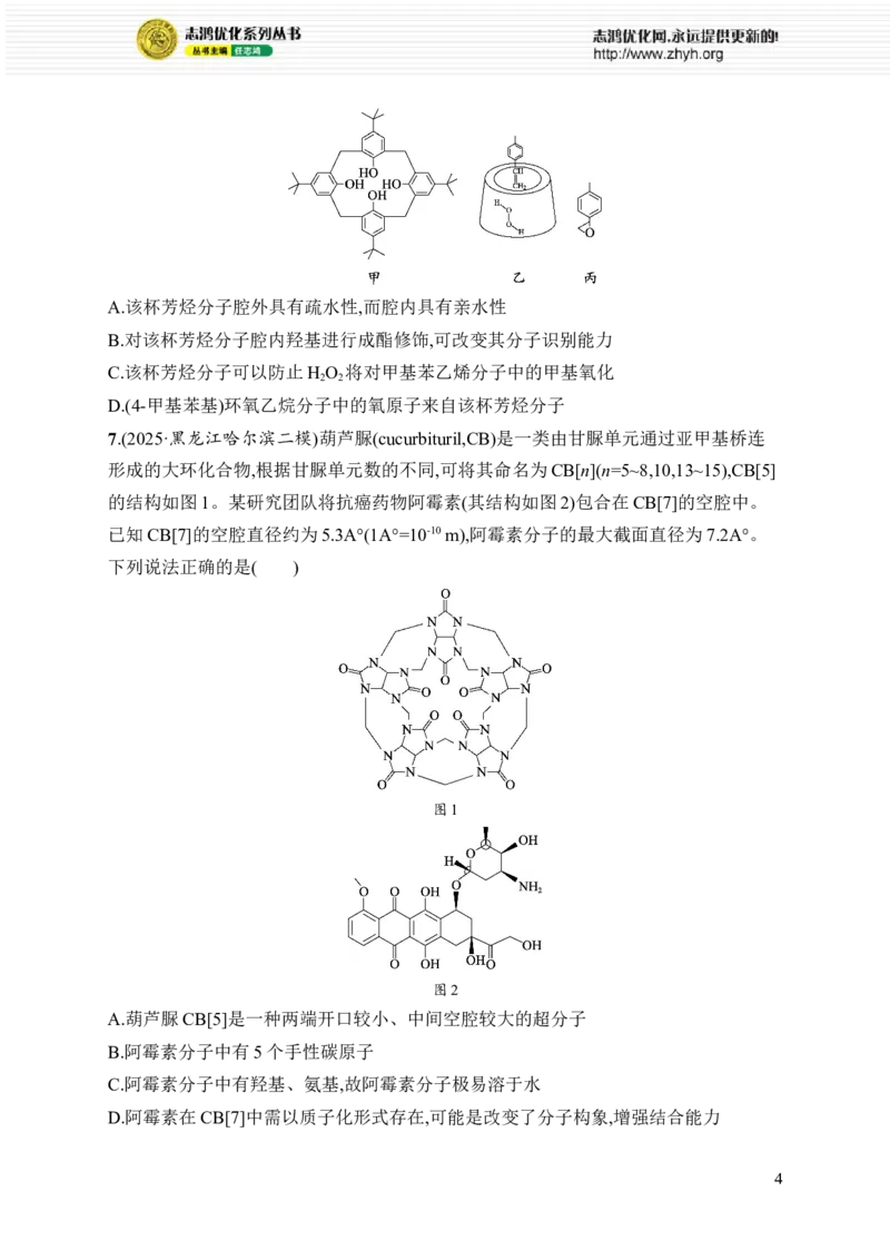 《热点情境专练4　超分子的组装与识别创新考法_2026版高中《二三轮复习+冲刺复习》_高考总复习优化设计二轮用书化学课后习题Word_课后习题_考前强化练》第4页预览