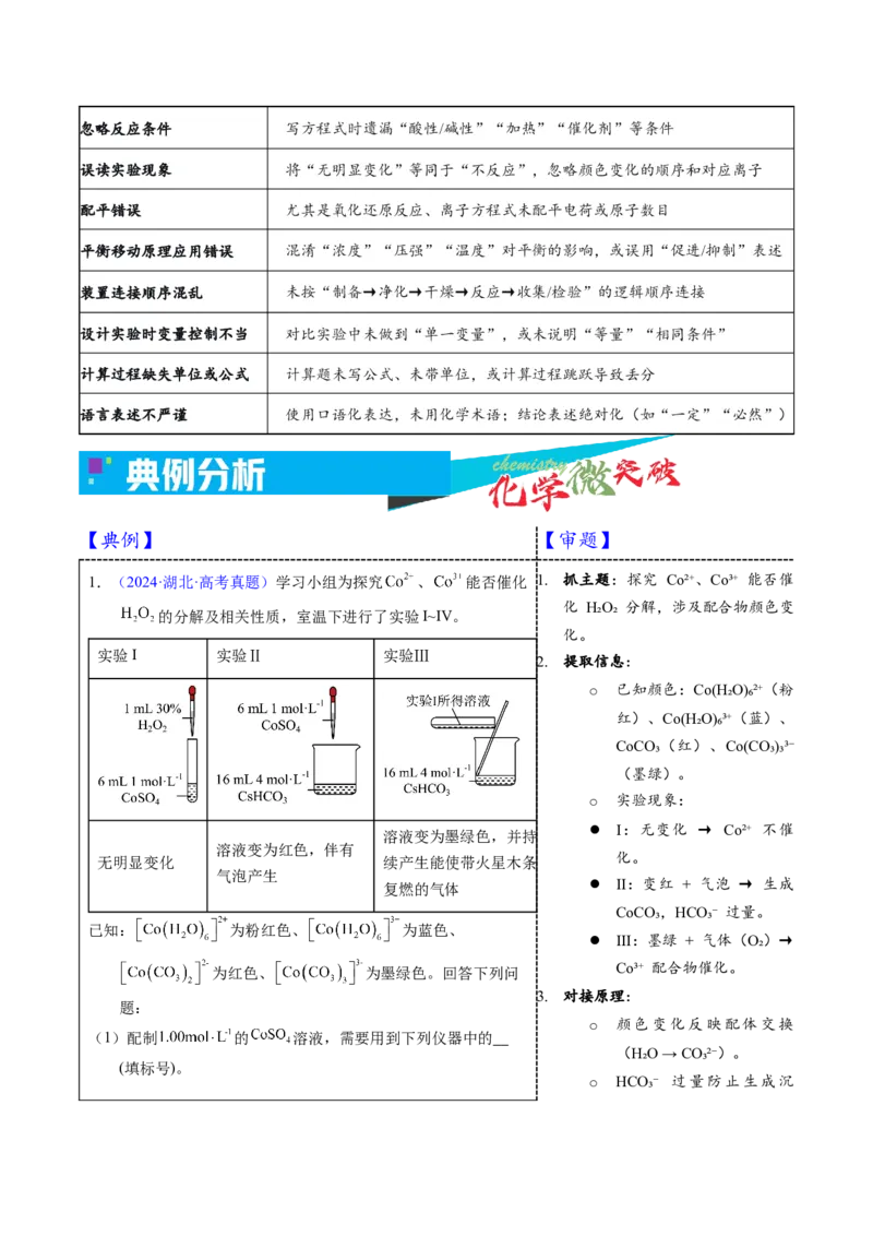 《6-2实验过程调控探究实验（教师版）_高考一二三轮复习_化学_2026年-化学高考专项复习_22026年高考化学培优微突破讲义（全国通用）》第3页预览