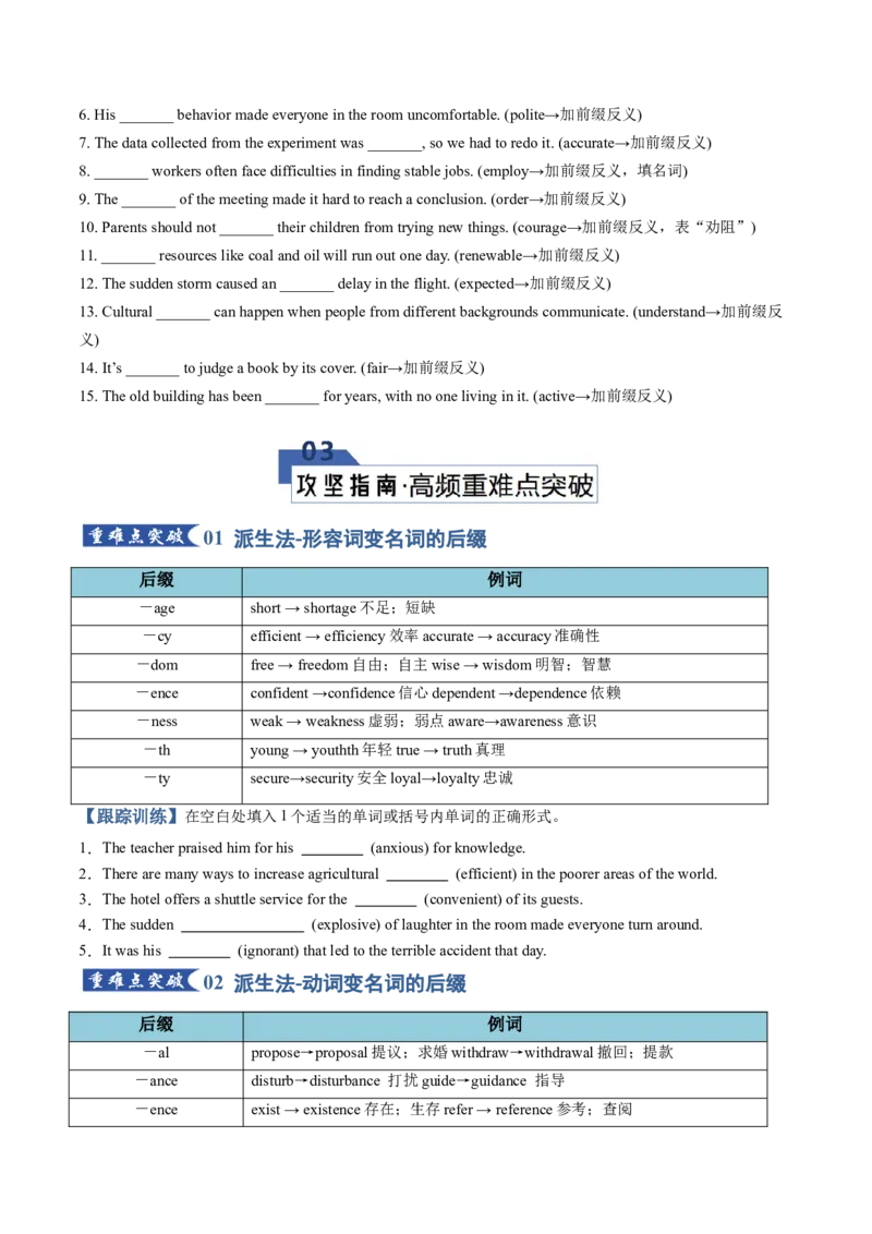 《专题28构词法（知识清单）（学生版）_高考一二三轮复习_英语_2026年_2026年高考英语一轮复习知识清单（全国通用）-G56_2026版》第7页预览