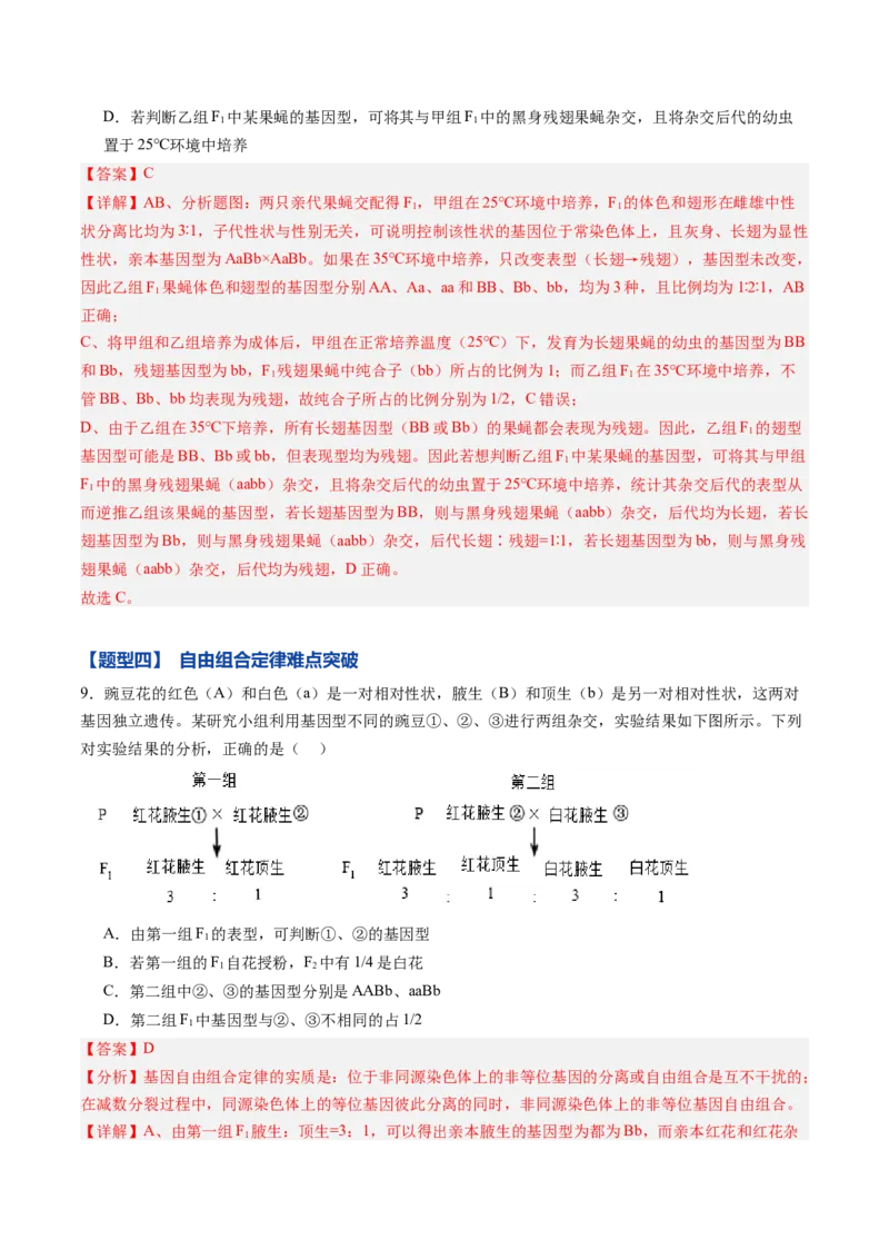 《第15讲自由组合定律（专项训练）（黑吉辽蒙专用）（教师版）_高考一二三轮复习_生物_2026年高考生物一轮_2026年高考生物一轮课件+讲义+练习（黑吉辽蒙专用）-G330》第6页预览