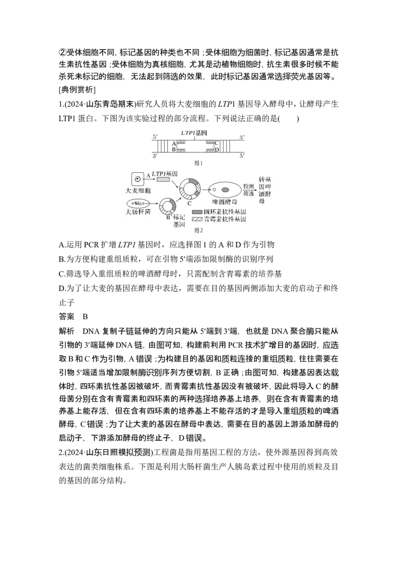 《易错点12双标记基因载体(1)_2026版高中《二三轮复习+冲刺复习》_高考生物生物二轮2026届高考生物步步高大二轮专题复习教师用书(word版)+教师用书配套PPT+题库(word版)(完整版)》第2页预览