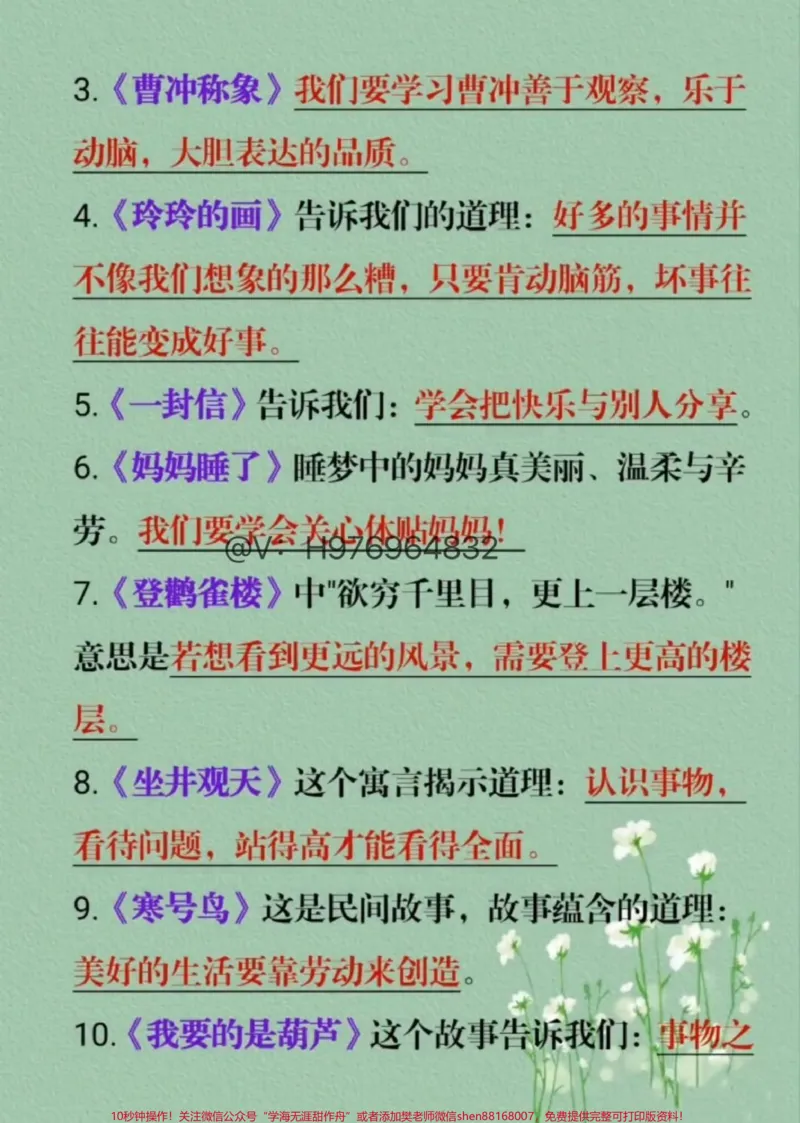 《二年级语文上册期末必考。二年级语文上册期末复习重点,必须掌握人物品质+课文道理,快背起来#二年级上册语文#家长收藏孩子受益#期末复习#二年级#必考考点》第2页预览
