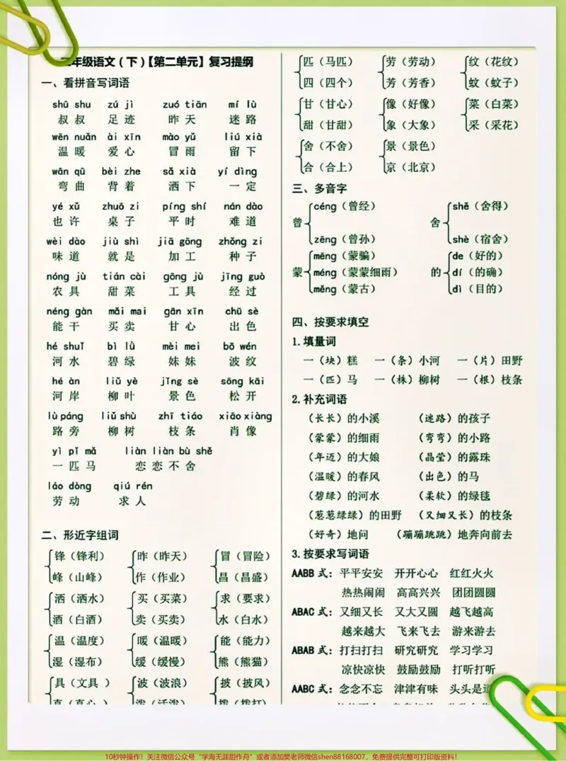 《二年级下册语文复习提纲。#二年级语文下册#关注我持续更新小学知识#小学语文知识点#必考考点#期末复习@qunju888.com小助手@qunju888.com热点@qunju888.com创作者中心@qunju888.com热点宝》第3页预览